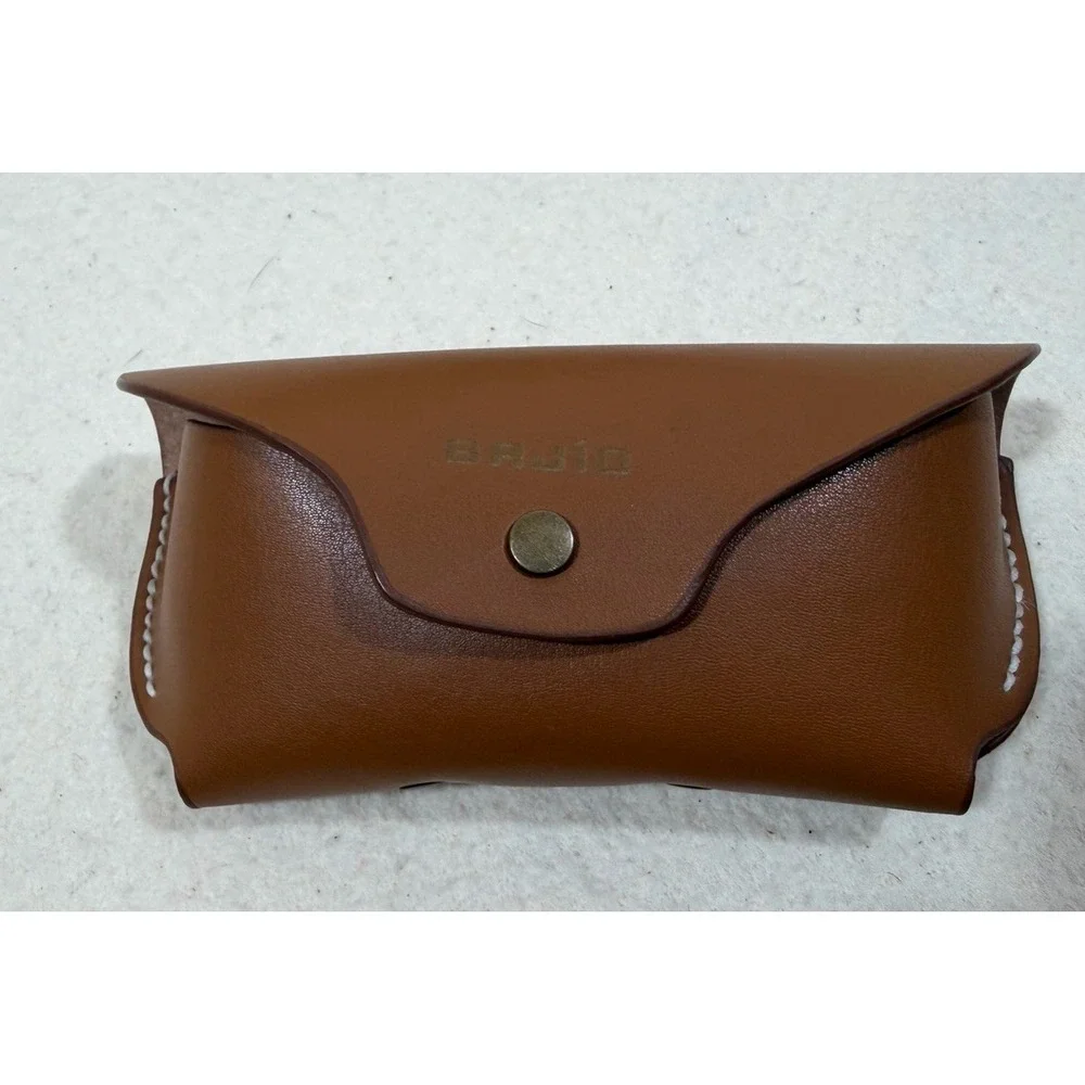 BAUD Cactus Leather Eyeglass Case Brown Sustainable Minimalist‎ Travel Style